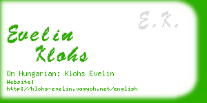 evelin klohs business card